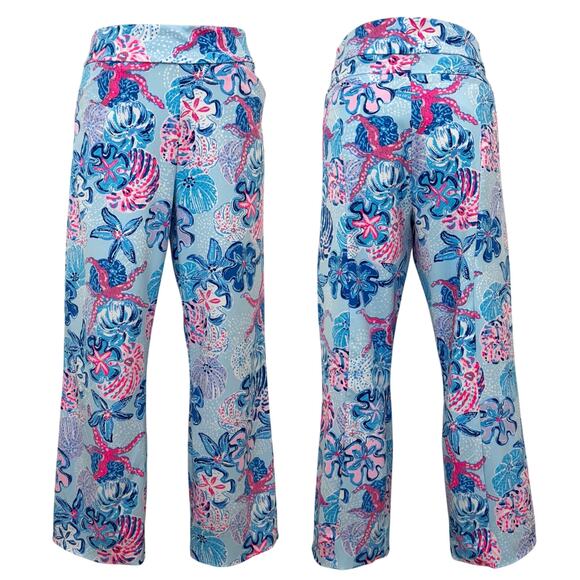 Lilly Pulitzer Luxletic 26" Alston Crop Pant Bahamas Beachcomber UPF50+ Size 10 - Picture 1 of 10